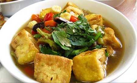 สูตรวิธีการทำอาหารไทย-อาหารเจ-เต้าหู้น้ำแดงทรงเครื่อง