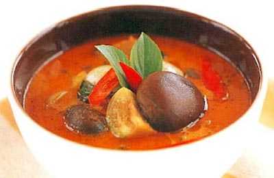 อาหารเจแกงเผ็ดเห็ดหอม