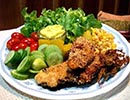 สลัดไก่ทอดเนยอบงา